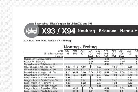 Fahrplan »Linie X93+X94« herunterladen
